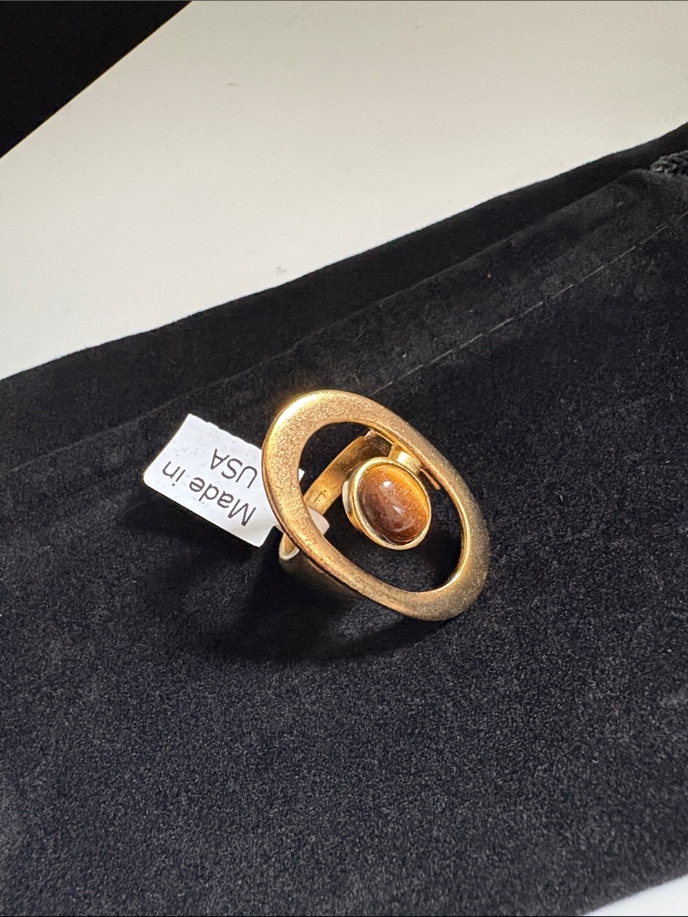 NWT [Ben-Anum] Sculpture Garden 24K Gold-Plated Oval Statement Ring Women’s Sz 7 - Picture 9 of 10